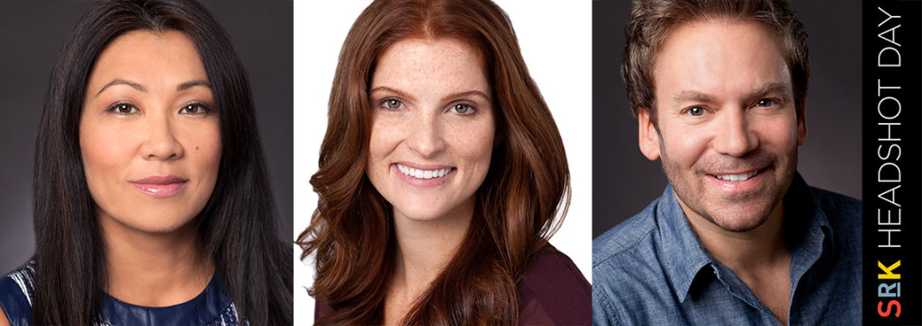 Headshots of two women and one man at SRK Headshot Day.