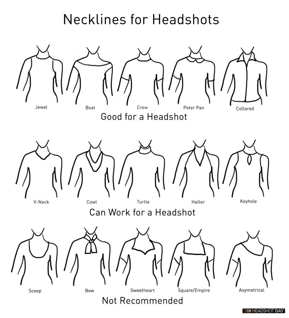 Necklines for headshots
