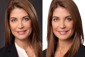 Two headshots of Paula Vergara for Social media.